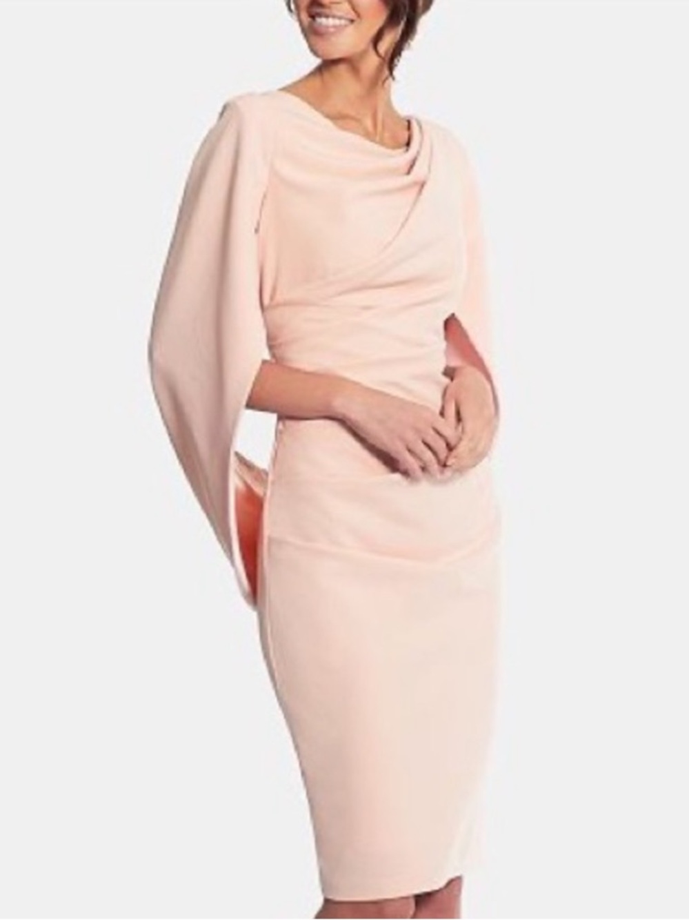 Betsy & Adam Caped Sheath Dress Pink New size 14 cocktail event